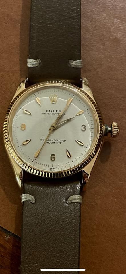 Rolex | Oyster Perpetual | 6567 | Rose gold | 34 mm | Leather | Automatic