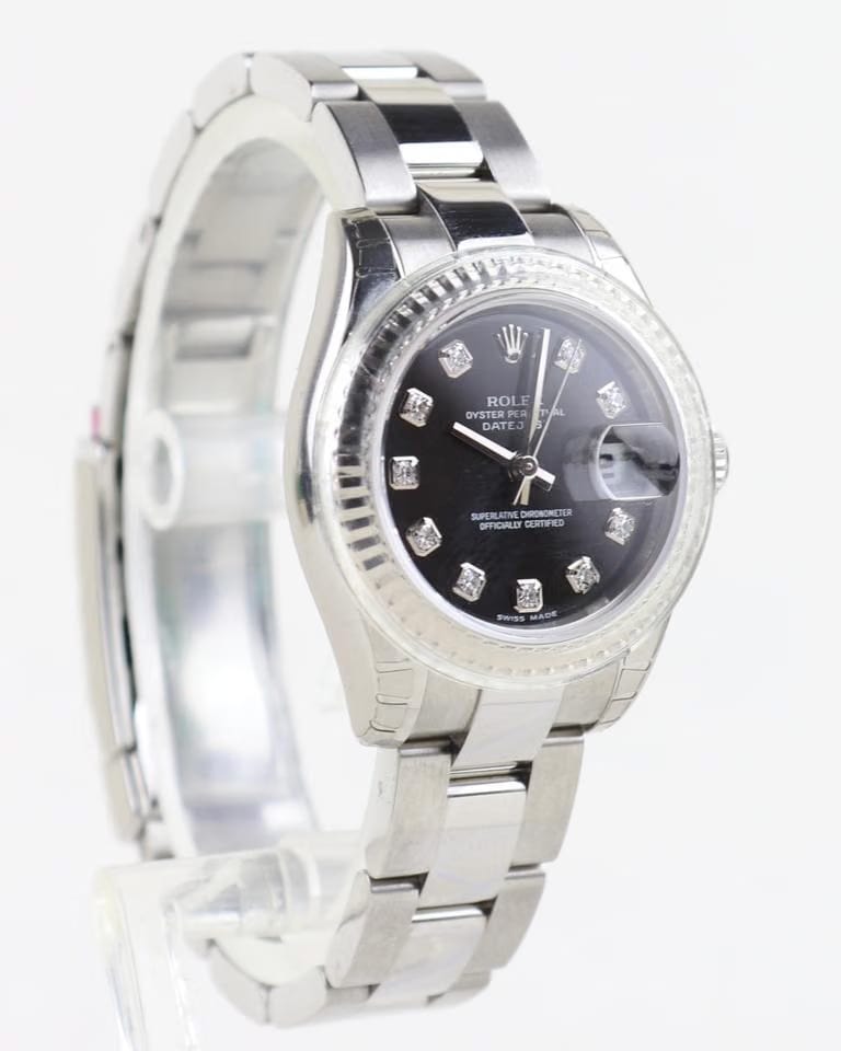 Rolex | Datejust | 179174 | White gold and steel | 26 mm | Steel | Black | Automatic