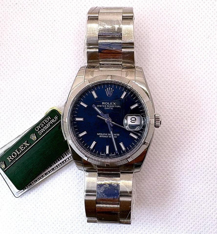 Rolex | Oyster Perpetual | 115210 | Steel | 34 mm | Steel | Blue | Automatic