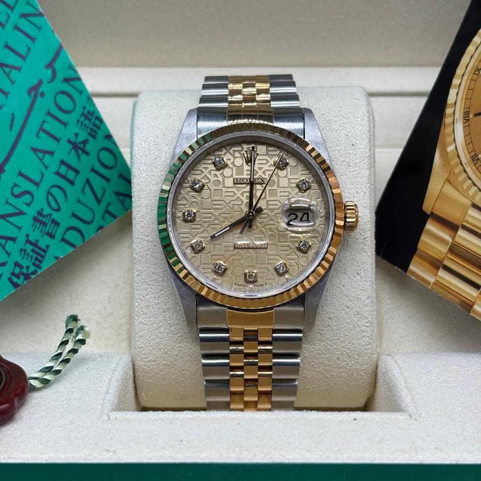 Rolex | Datejust | 16233 | Yellow gold | 36 mm | Gold/Steel | Champagne | Automatic