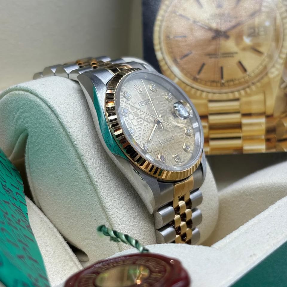 Rolex | Datejust | 16233 | Yellow gold | 36 mm | Gold/Steel | Champagne | Automatic