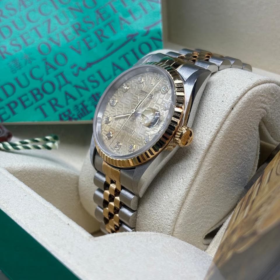 Rolex | Datejust | 16233 | Yellow gold | 36 mm | Gold/Steel | Champagne | Automatic