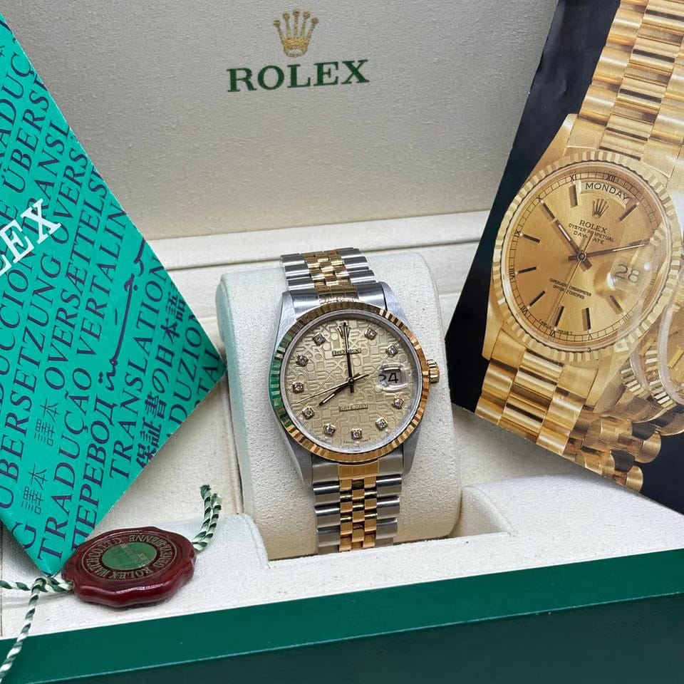 Rolex | Datejust | 16233 | Yellow gold | 36 mm | Gold/Steel | Champagne | Automatic