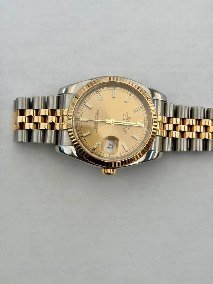 Rolex | Datejust | 116233 | Yellow gold | 36 mm | Gold/Steel | Champagne | Automatic