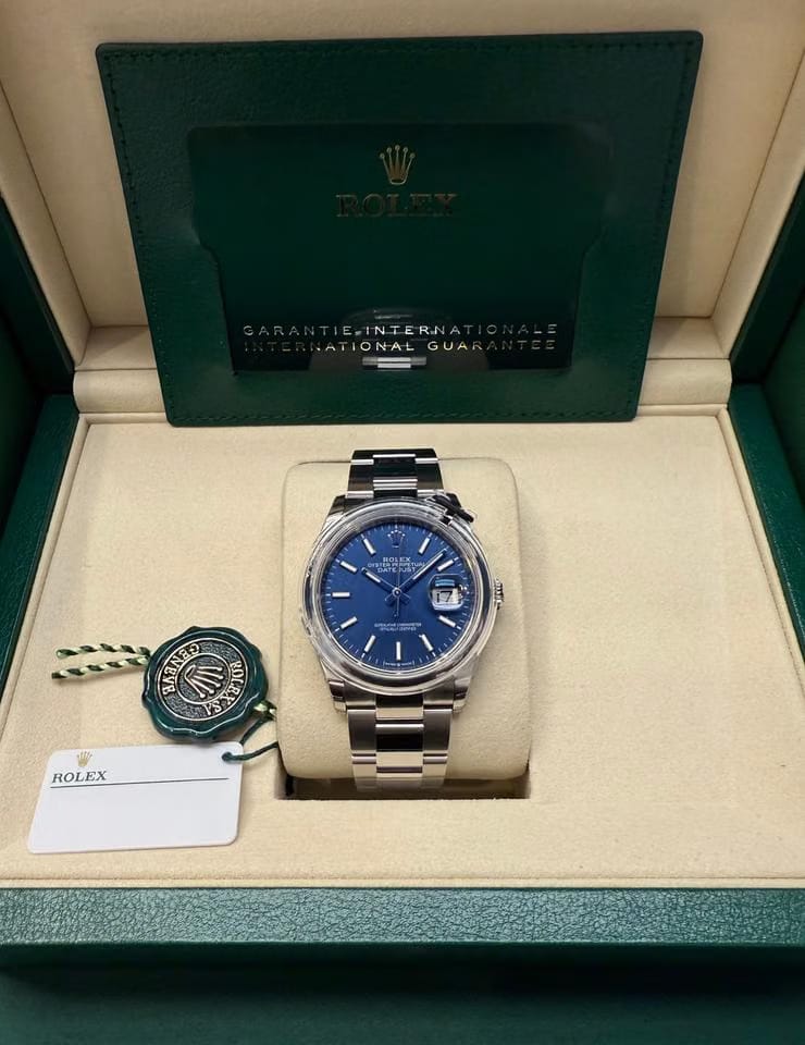 Rolex | Datejust | 126200 2025 New Unworn, Stickered | Steel | 36 mm | Steel | Blue | Automatic