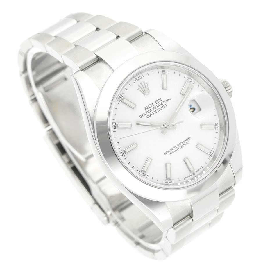 Rolex Datejust 41 Ref. 126300 White Dial Steel Full Set LC100