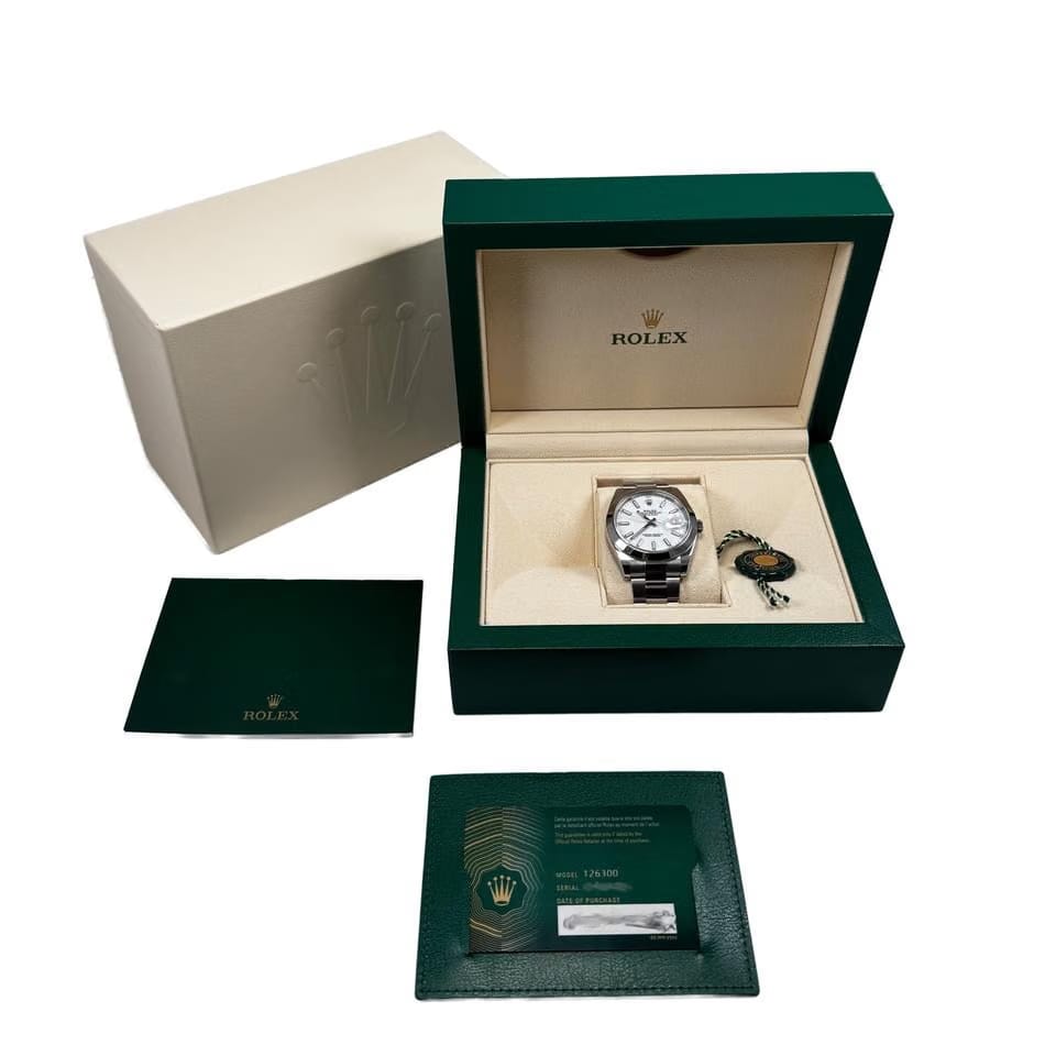Rolex Datejust 41 Ref. 126300 White Dial Steel Full Set LC100