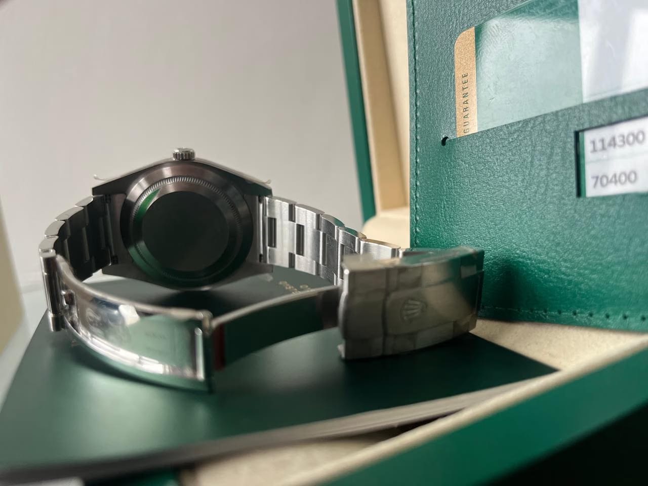 Rolex Oyster Perpetual Fully factory stickered with original box and paper work.