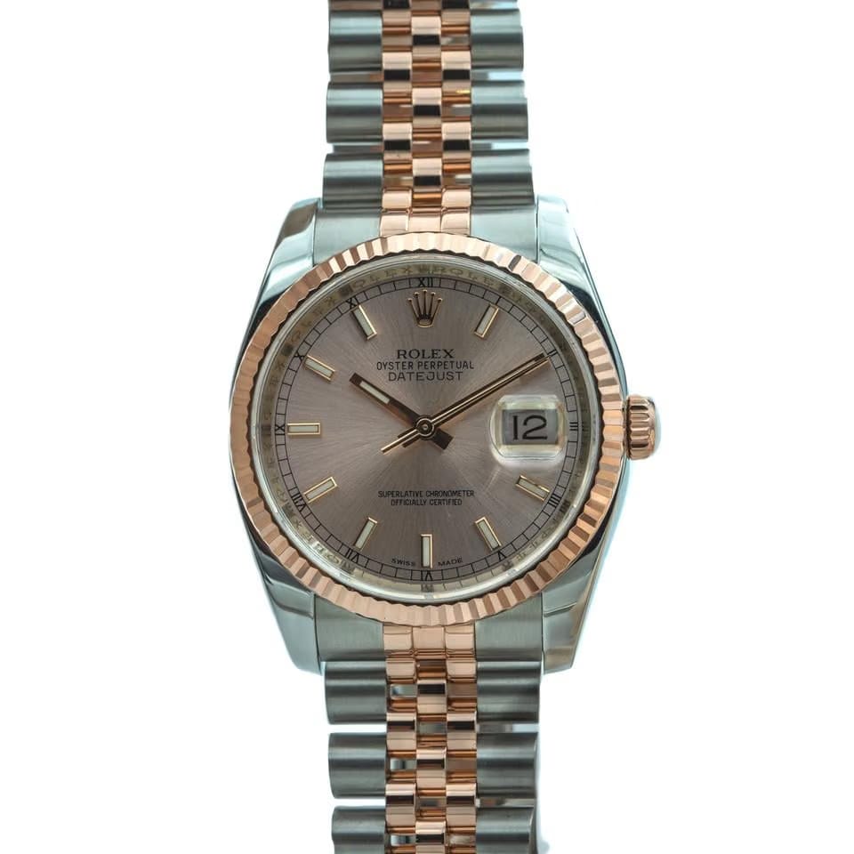 Rolex | Datejust | 116231 | Rose gold | 36 mm | Gold/Steel | Champagne | Automatic