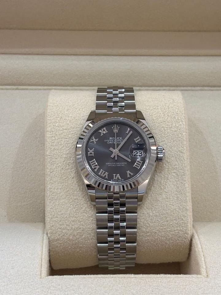 Rolex | Datejust | 279174 GREY ROMAN JUB | White gold | 28 mm | Steel | Grey | Automatic