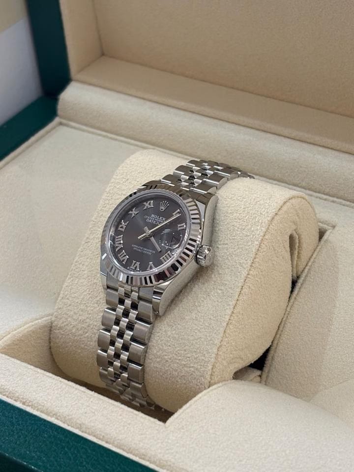 Rolex | Datejust | 279174 GREY ROMAN JUB | White gold | 28 mm | Steel | Grey | Automatic