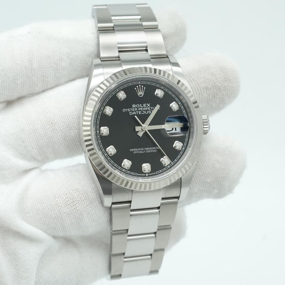 Rolex | Datejust | 126234 | White gold | 36 mm | Steel | Black | Automatic