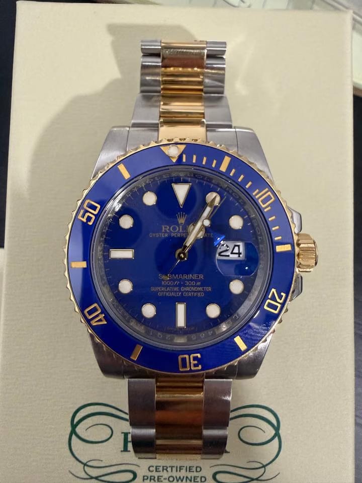 Rolex | Submariner | 116613LB | Yellow gold | 40 mm | Gold/Steel | Blue | Automatic