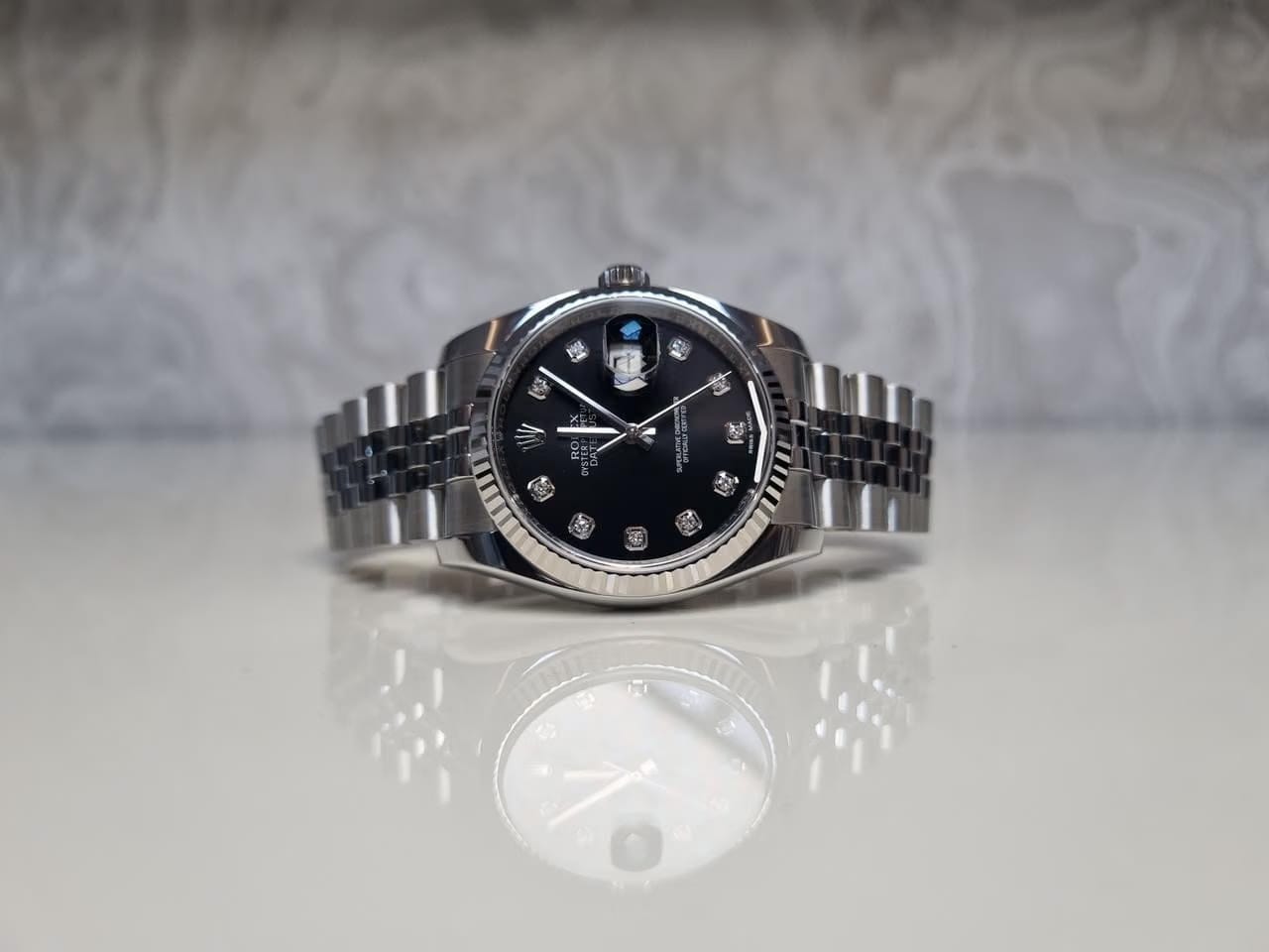 Rolex | Datejust | 116234 | White gold and steel | 36 mm | Steel | Black | Automatic