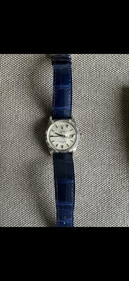 Rolex | Day-Date | 1803 | White gold | 36 mm | Alligator skin | Silver | Automatic