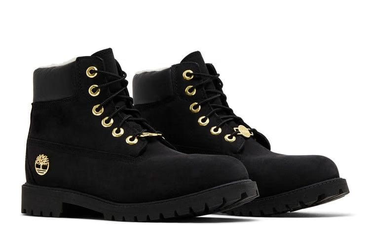 6 Inch Premium Shearling Waterproof Boot Junior Black Gold