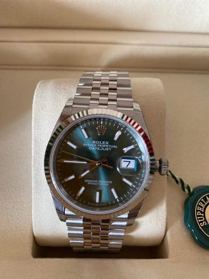 Rolex | Datejust | 126234 | White gold | 36 mm | Gold/Steel | Green | Automatic