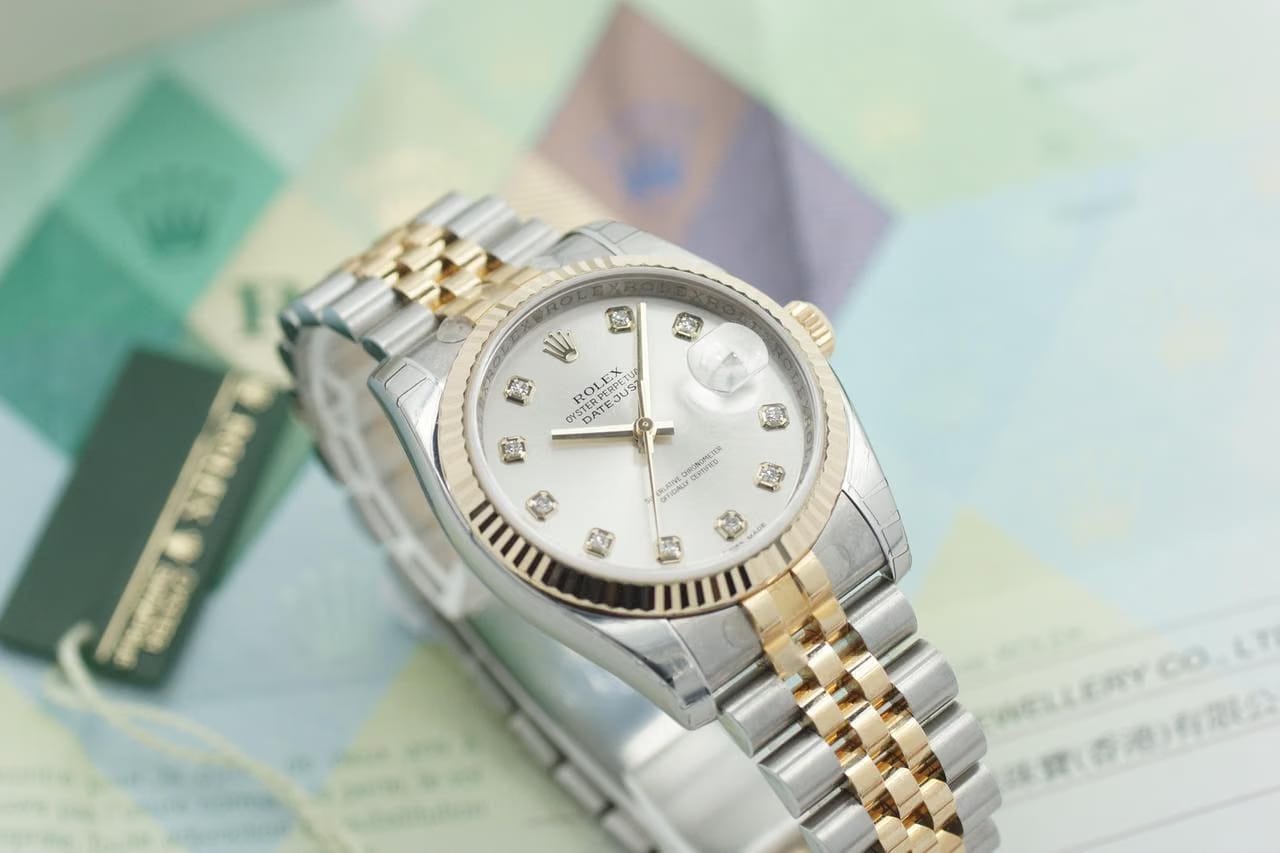 Rolex | Datejust | 116233 | Yellow gold | 36 mm | Gold/Steel | Grey | Automatic
