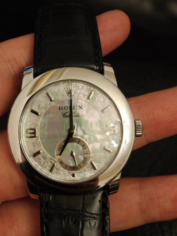 Rolex | Cellini | 5240 | Platinum | 35 mm | Platinum | Mother of pearl | Manual winding