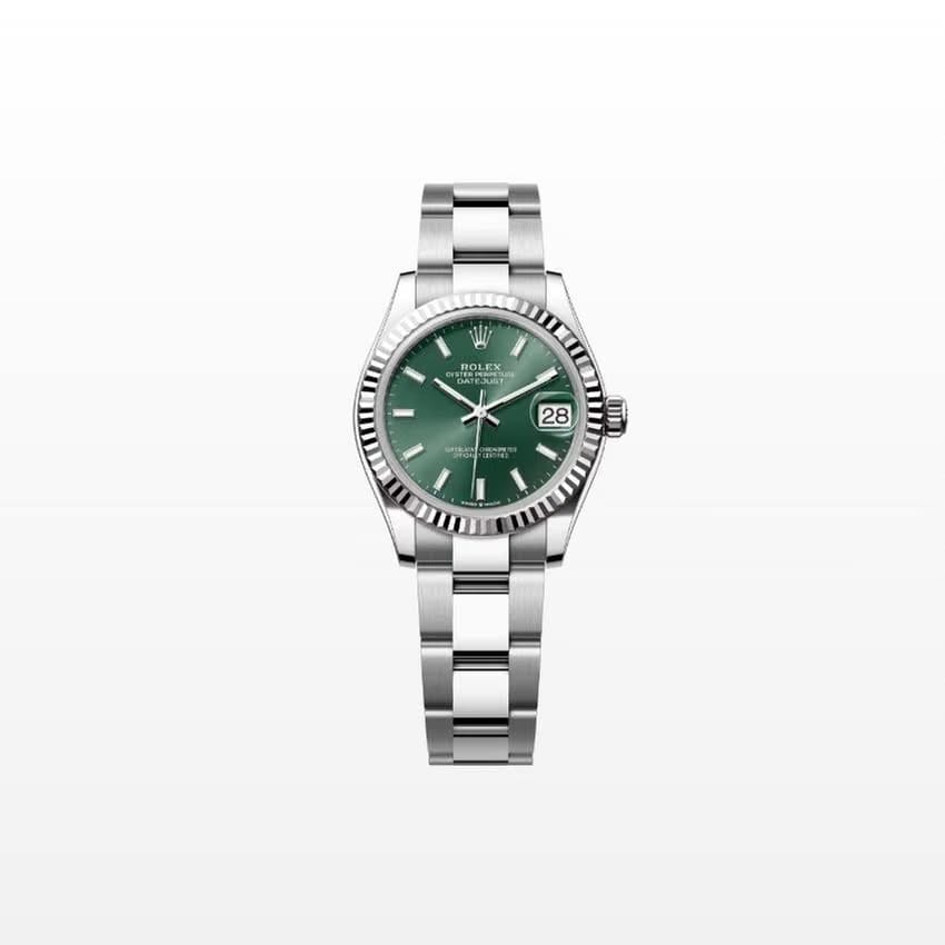 Rolex | Datejust | 278274-0017 | White gold | 31 mm | Steel | Green | Automatic