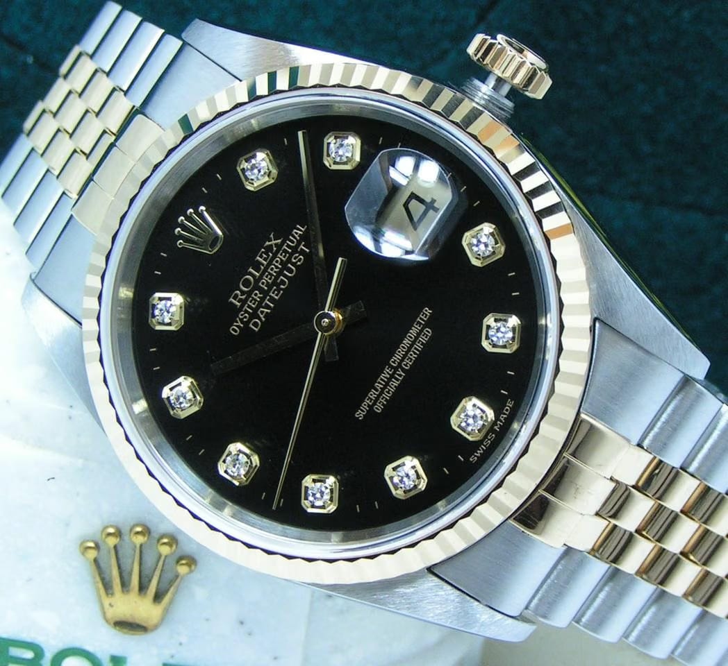 Rolex | Datejust | 16233 | Gold/Steel | 36 mm | Gold/Steel | Black | Automatic
