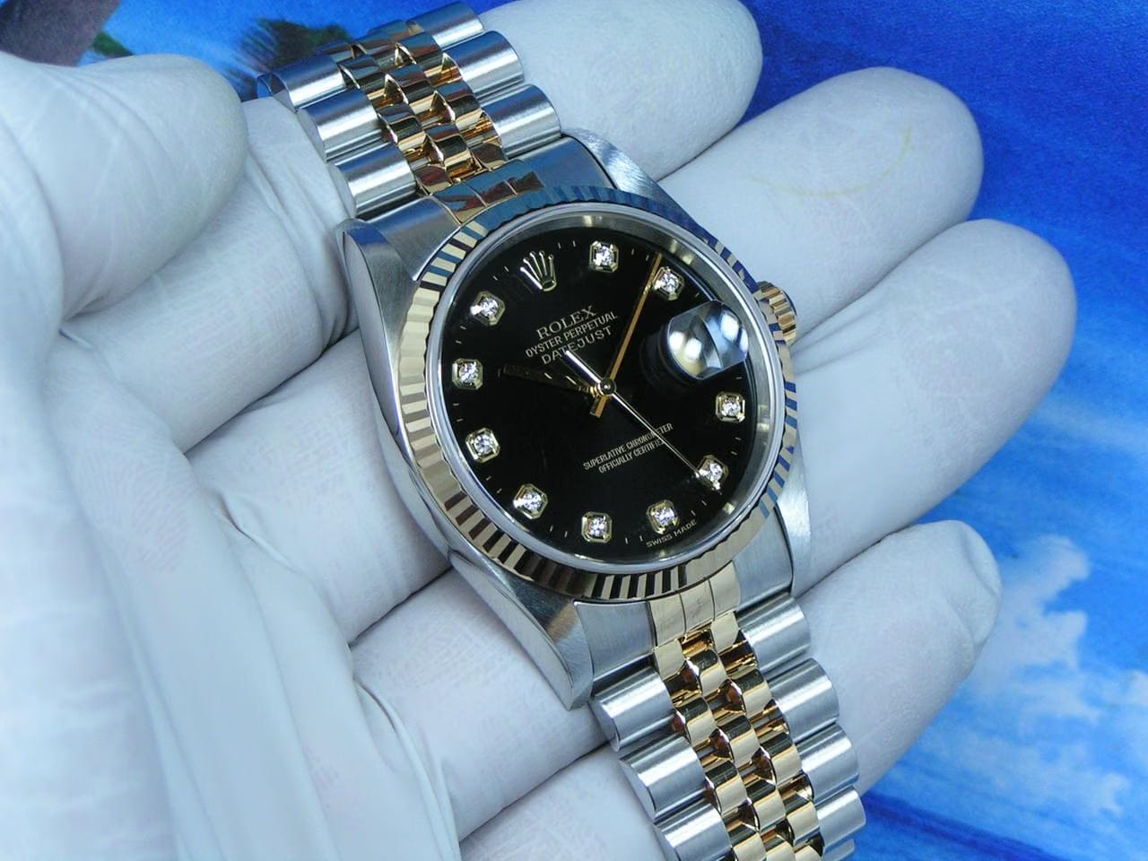 Rolex | Datejust | 16233 | Gold/Steel | 36 mm | Gold/Steel | Black | Automatic