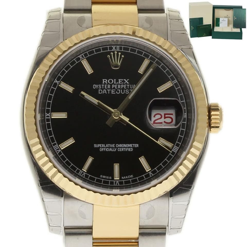Rolex | Datejust | 116233 | Steel | 36 mm | Gold/Steel | Black | Automatic