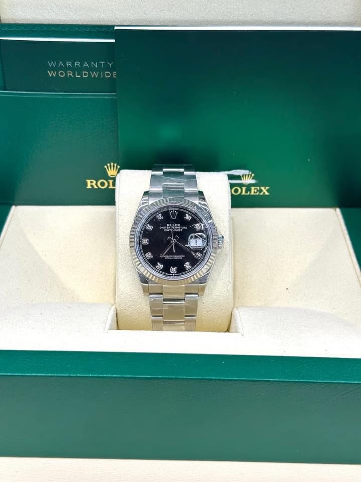 Rolex | Datejust | 126234 | White gold and steel | 36 mm | Steel | Black | Automatic