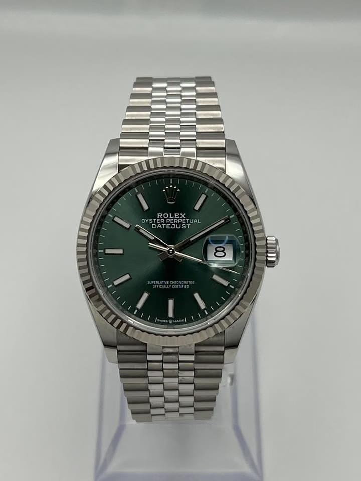 Rolex | Datejust | 126234 | White gold | 36 mm | Steel | Green | Automatic