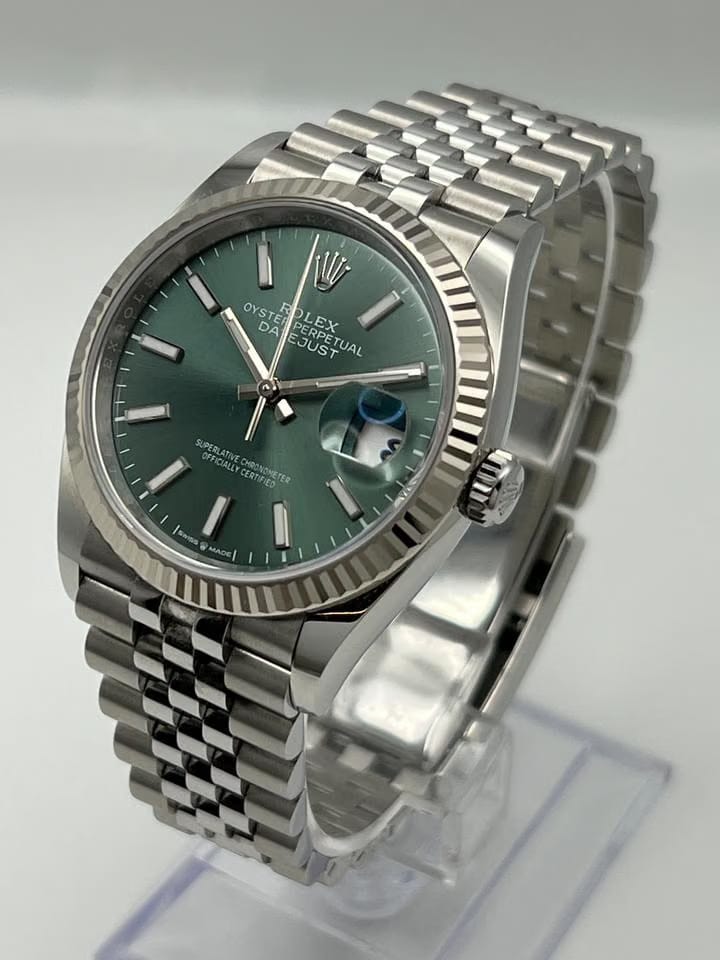 Rolex | Datejust | 126234 | White gold | 36 mm | Steel | Green | Automatic