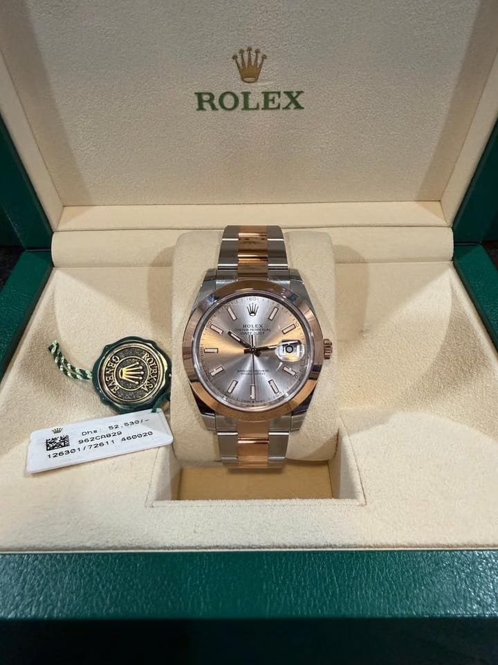 Rolex | Datejust | 126301-0009 | Rose gold | 41 mm | Steel | Silver | Automatic