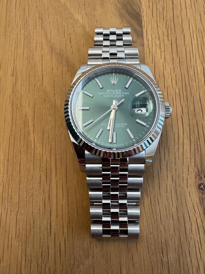 Rolex | Datejust | 12500 | Gold/Steel | 36 mm | Gold/Steel | Green | Automatic