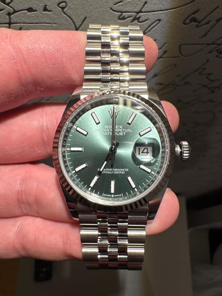 Rolex | Datejust | 12500 | Gold/Steel | 36 mm | Gold/Steel | Green | Automatic