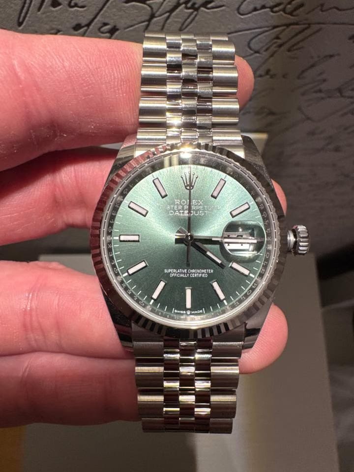 Rolex | Datejust | 12500 | Gold/Steel | 36 mm | Gold/Steel | Green | Automatic