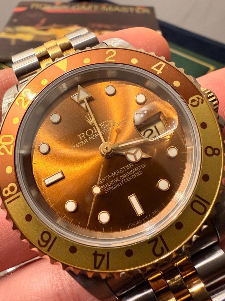 Rolex | GMT-Master II | 16713 | Yellow gold | 40 mm | Gold/Steel | Brown | Automatic