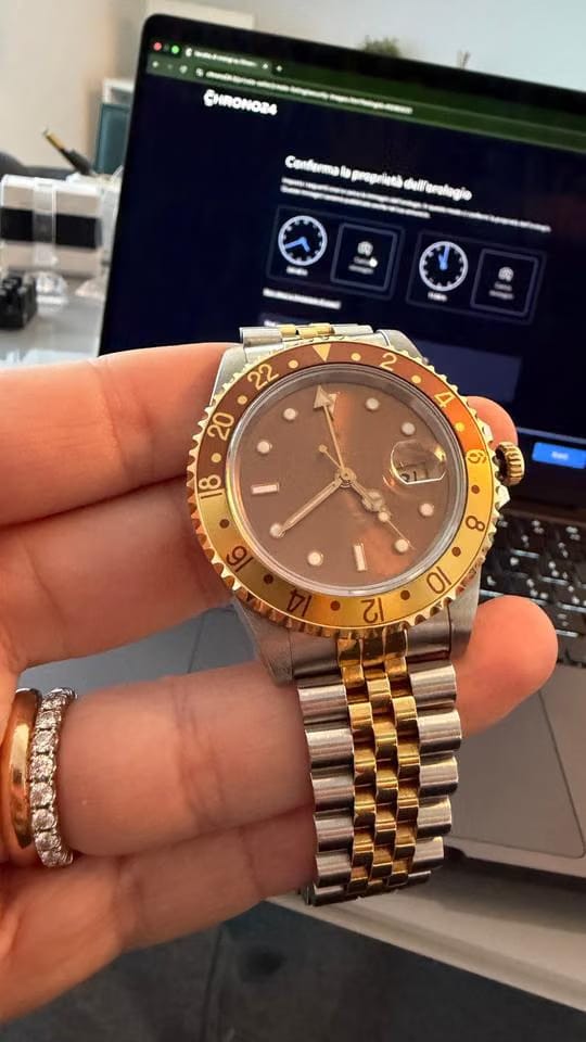 Rolex | GMT-Master II | 16713 | Yellow gold | 40 mm | Gold/Steel | Brown | Automatic