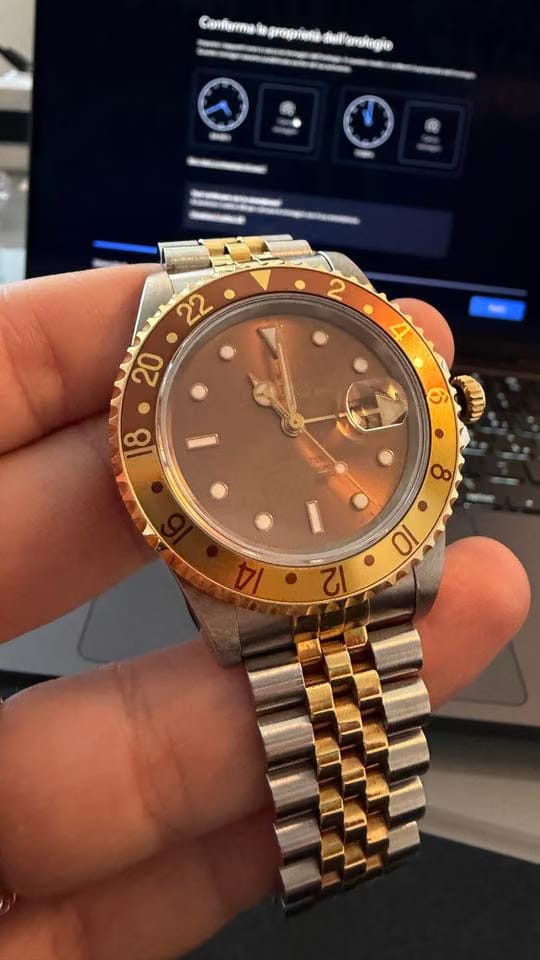 Rolex | GMT-Master II | 16713 | Yellow gold | 40 mm | Gold/Steel | Brown | Automatic