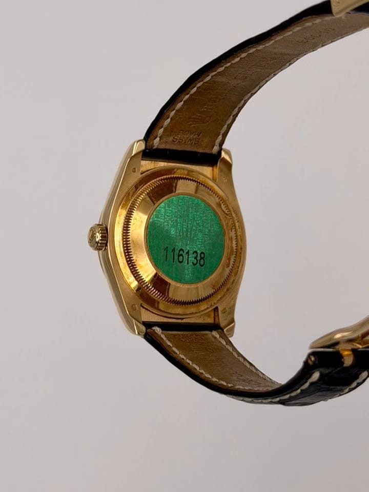 Rolex | Datejust | 116138 | Yellow gold | 36 mm | Alligator skin | White