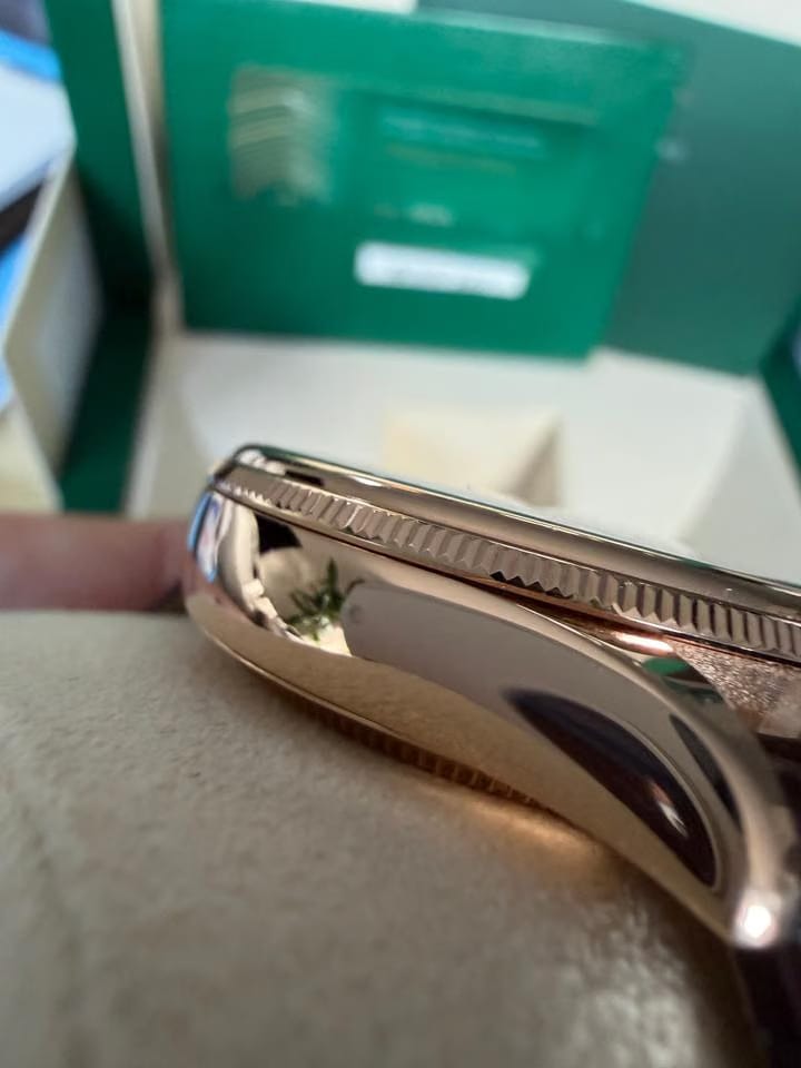 Rolex | Cellini | 50525 | Rose gold | 39 mm | Leather | Silver | Automatic