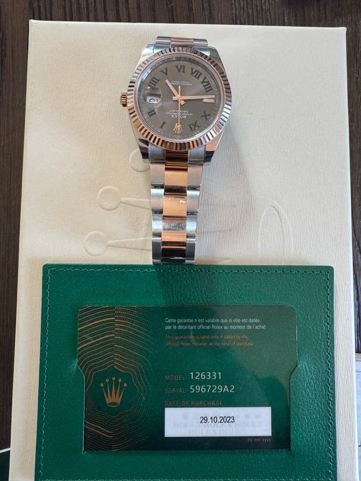 Rolex | Datejust | 126331 | Rose gold | 41 mm | Gold/Steel | Grey | Automatic