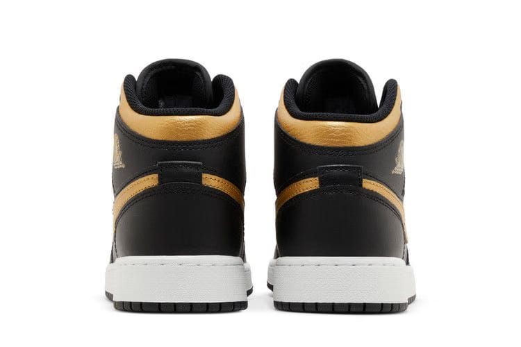 Air Jordan 1 Mid GS Black Metallic Gold