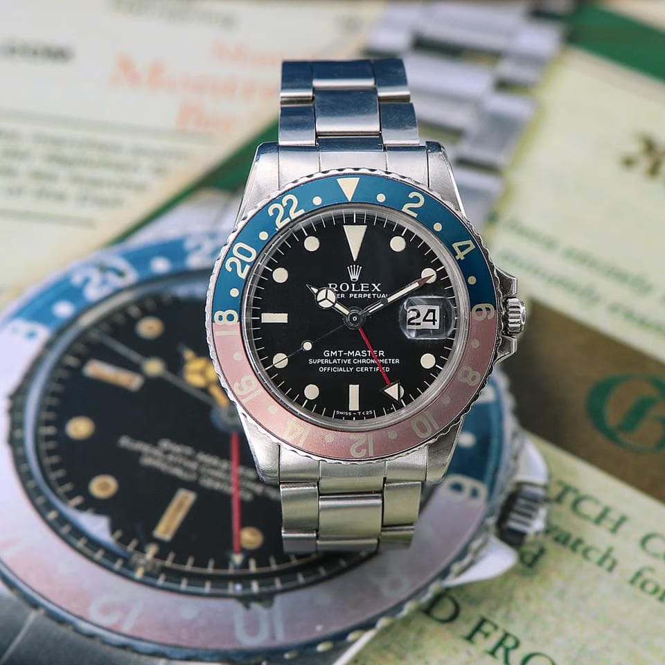 Rolex | GMT-Master | 1675 | Steel | 40 mm | Steel | Black | Automatic