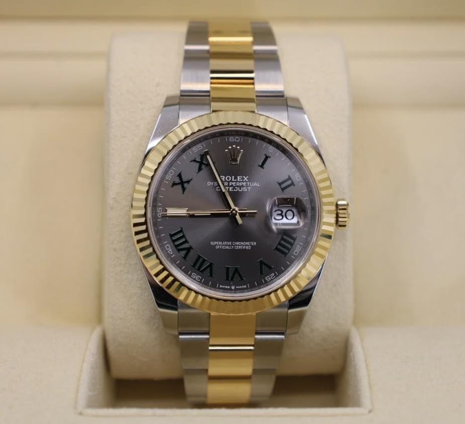 Rolex | Datejust | 126333 | Yellow gold | 40 mm | Gold/Steel | Grey | Automatic