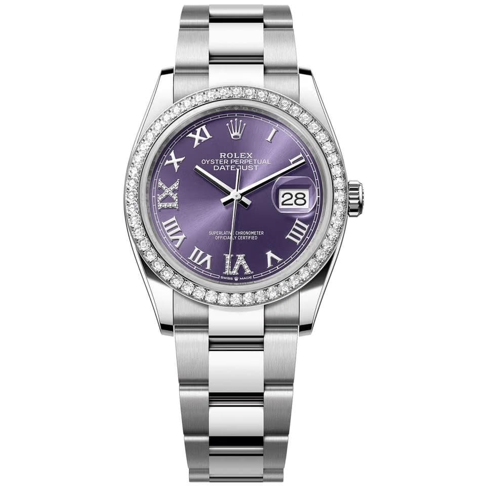 Rolex | Datejust | 126284RBR | Steel | 36 mm | Steel | Purple | Automatic