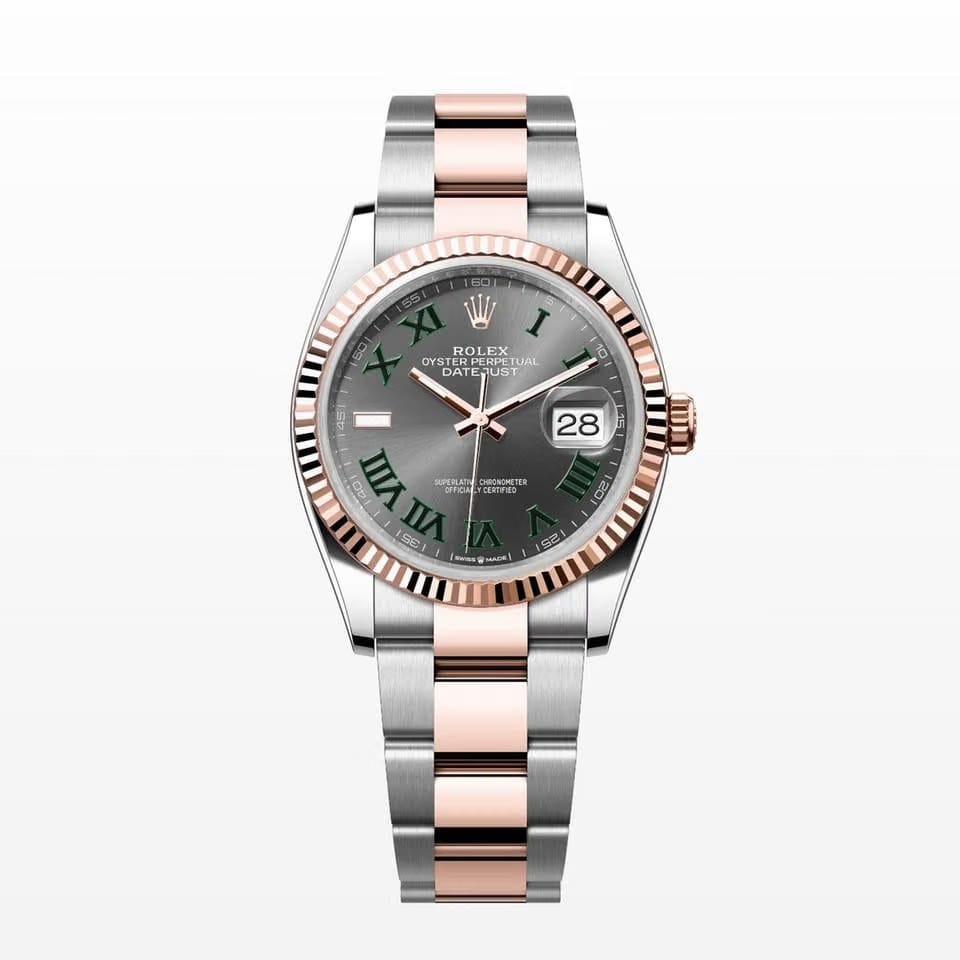 Rolex | Datejust | 126231 | Rose gold | 36 x 44 mm | Gold/Steel | Grey | Automatic