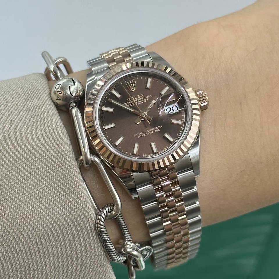 Rolex | Datejust | 279171 choc index jub | Gold/Steel | 28 mm | Gold/Steel | Brown | Automatic
