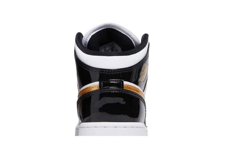 Air Jordan 1 Mid Patent SE GS Black Gold