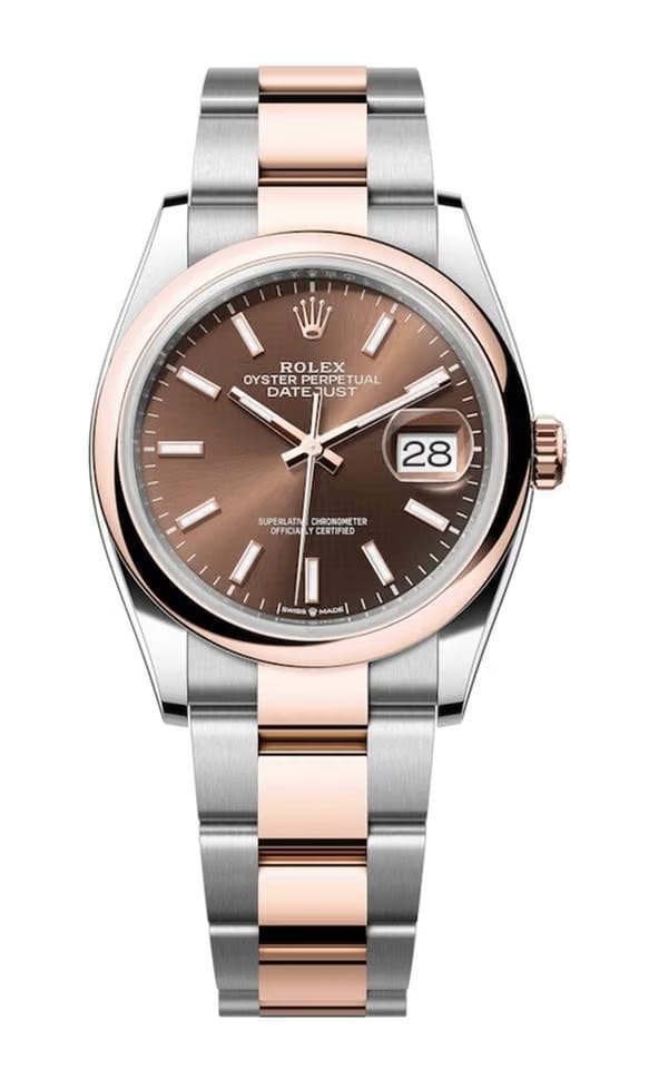 Rolex | Datejust | 126201 | Steel | 36 mm | Rose gold | Brown | Automatic