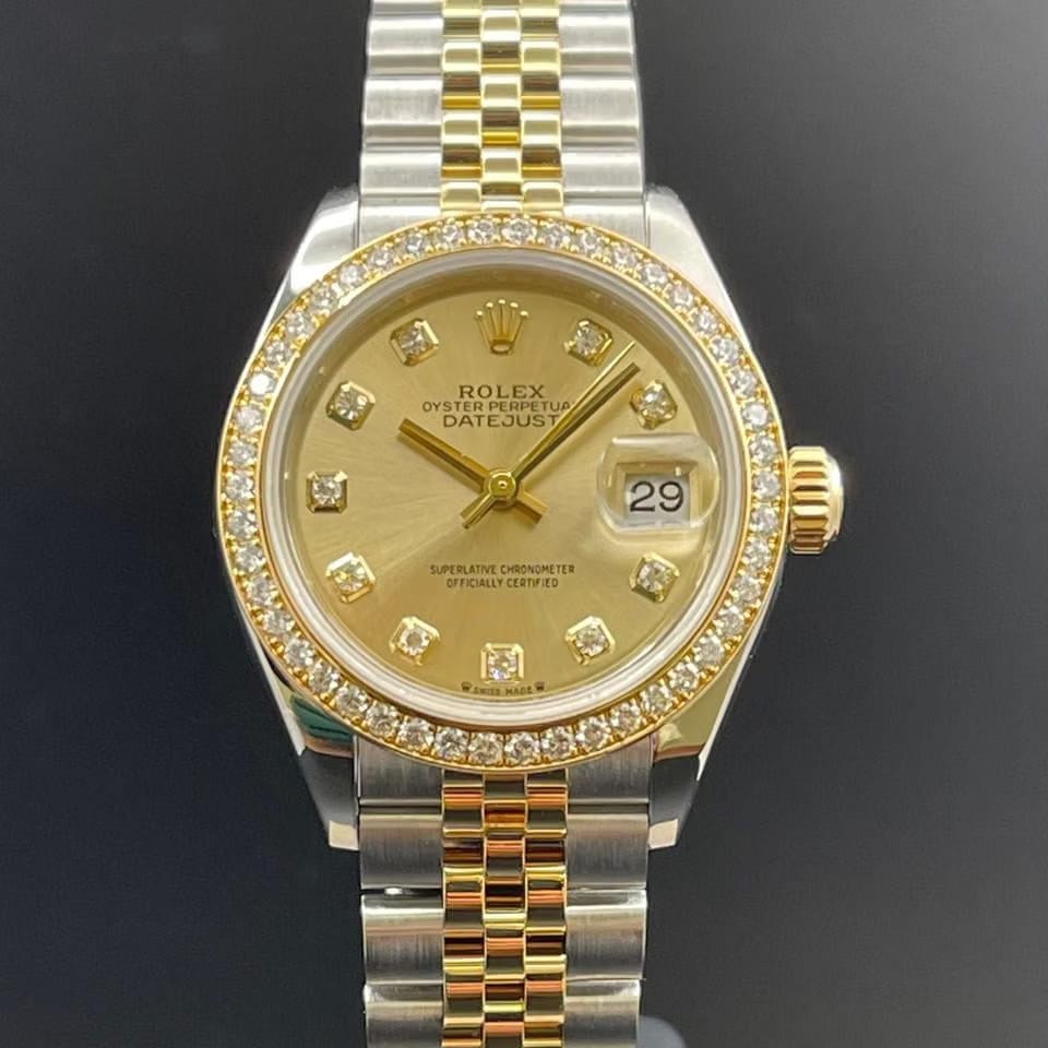 Rolex | Datejust | 279383RBR | Yellow gold | 28 mm | Gold/Steel | Champagne | Automatic