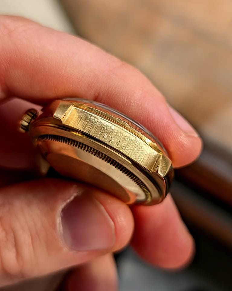 Rolex | Day-Date | 18248 | Yellow gold | 36 mm | Leather | Black | Automatic